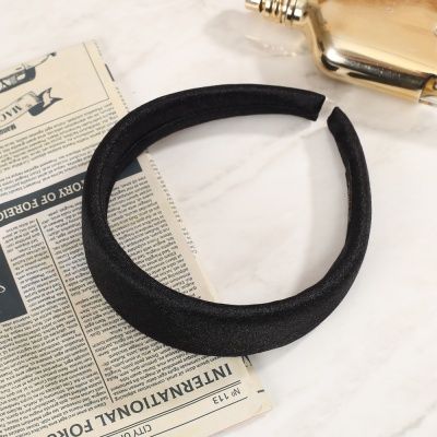 [엔젤슈슈] 새틴 펄 볼륨 헤어밴드 블랙 예쁜 머리띠
