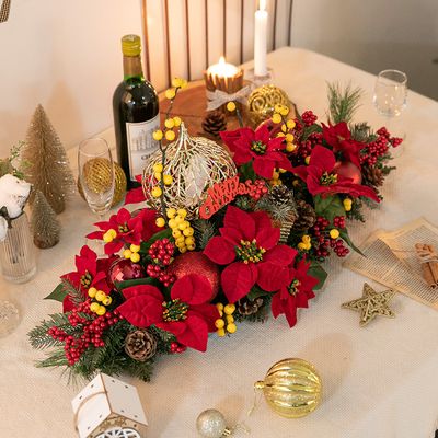 크리스마스 장식 성탄절 센터피스 벨벳새장 70cm 소품