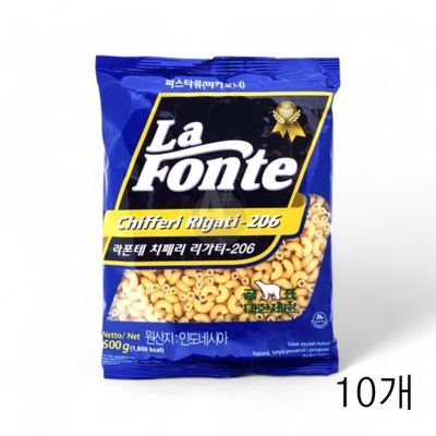 WL 라폰테 치페리 리가티-206 마카로니 500g X 10개 식당용 파스타 건면 업소용(WFLQZH2)