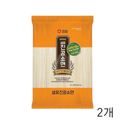 WL 샘표 진공소면 3kg X 2개 대용량 업소용 식당용식자재 비빔국수 소면국수 골뱅이소면(WFLPPO0)