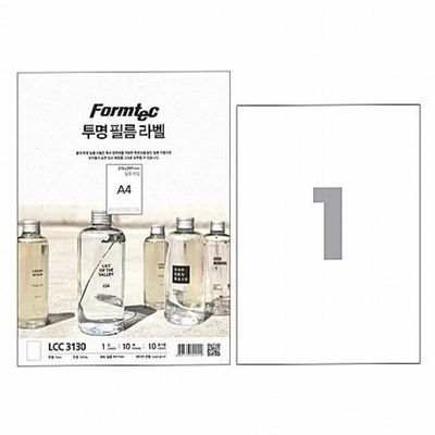 폼텍 투명필름라벨 LCC3130 1칸 10매 라벨지 A4 권 (1개입) 음료스티커 답례품라벨지 향수라벨지(WFR7IHE)