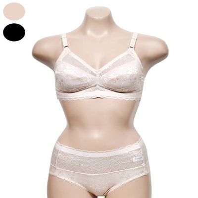 누디 화사한 레이스 부직포 노와이어 A컵 브라 팬티(WFJ6AU0)