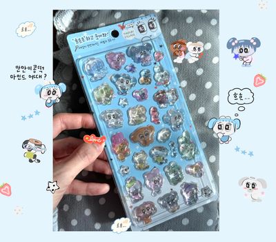 3D쥬시젬 입체 스티커 흐흐흐 하고 웃어봐
