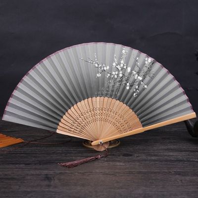 대나무 접이식 부채 여름 실크 전통(WFLOR0W)