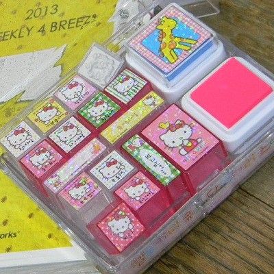 [Hello Kitty] 헬로키티 Cute 다이어리 스템프 선물용 16종 세트 A554-1