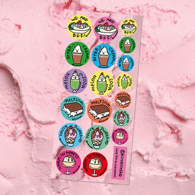 I Scream 원형 스티커