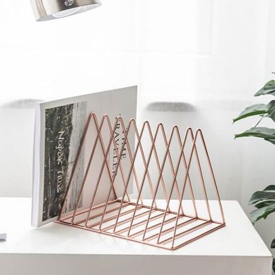 골드 삼각 책꽂이 잡지꽂이 매거진랙(WFBE4DE)