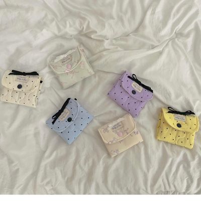 멜팅치즈 블랙도트 리본 빈티지 카드지갑