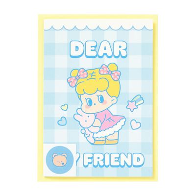 아트박스 블루체크소녀 카드