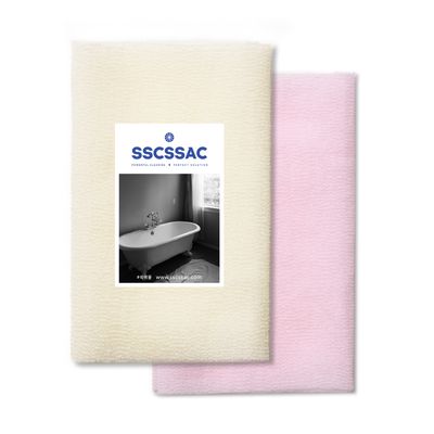 쓱싹 롱롱까슬까슬 웨이브 샤워타올 아이보리1P+핑크 1P 세트