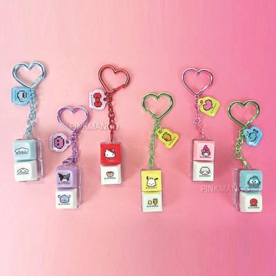 산리오 LED click 키캡 키링 2구 딸깍이