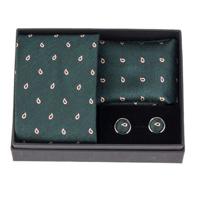 레인드롭 넥타이 세트(그린)