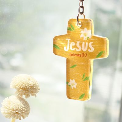 아크릴 십자가 키홀더_Word