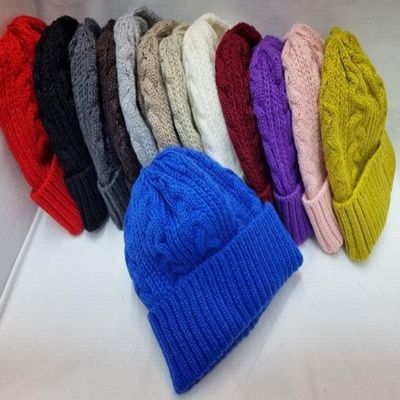 [애슬릿]국내 생산 무지 니트 뜨개 창 없는 비니 모자