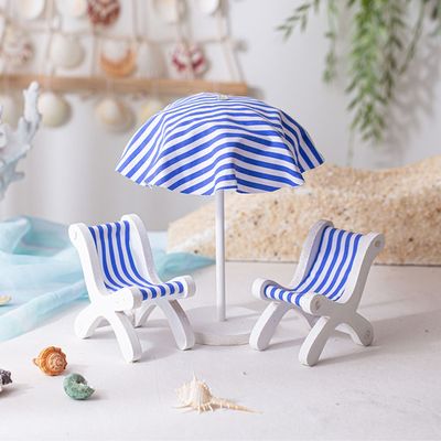 핸드메이드 파라솔 세트 (높이 20cm 블루)