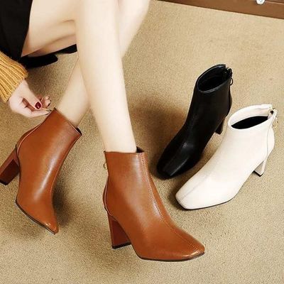 사각코 여성 캐주얼 부츠 앵클 디자인(WFFPMWC)