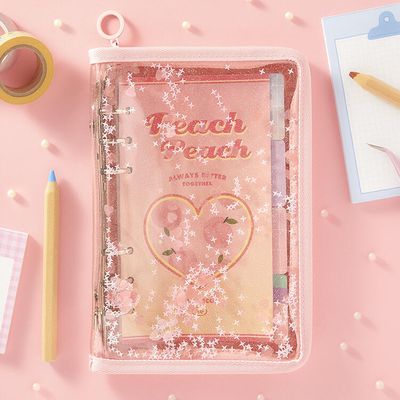 아트박스 피치피치 파우치형 스팽글 다이어리커버 (A6