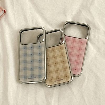 tiny heart check 디자인 [실버 에폭시 범퍼케이스]