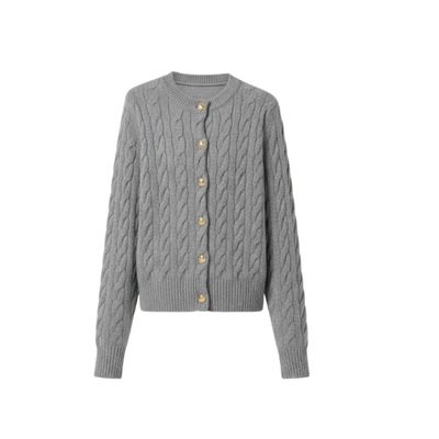 클래식 꽈배기 니트 가디건