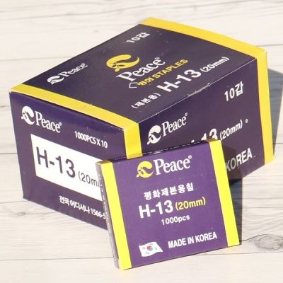 20mm 1박스(10갑)-제본용 강력 스테플러에 사용하는..피스코리아 H-13(H13)호 침/심