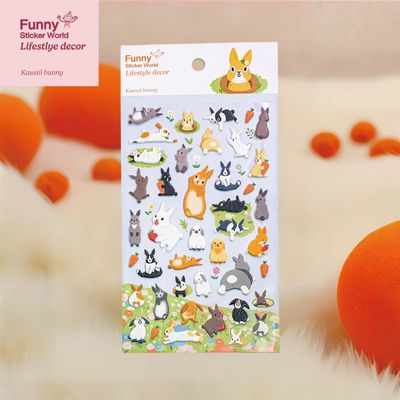 퍼니스티커 C600 귀여운 토끼 캐스팅 라이프스타일