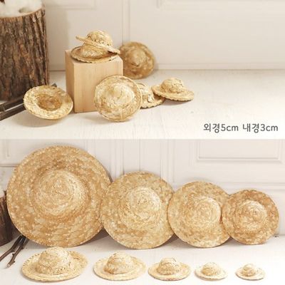 자연소재 수공예장식 밀짚모자 (5cm) (10개 묶음)(WFLQ60Y)