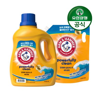 [암앤해머]세탁세제 클린버스트(용기) 3L + 리필 1.8L