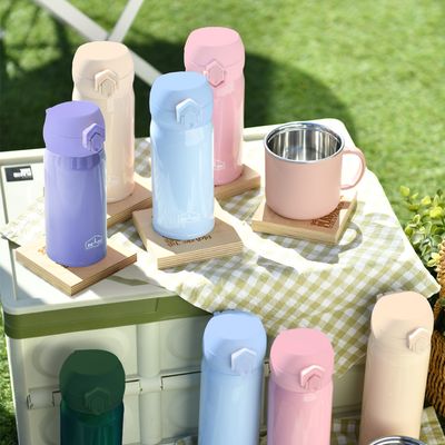 1+1 원터치 보온병 2중진공 비비드 스텐 보냉병 500ml