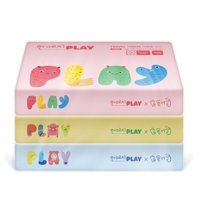 한예지 PLAY 여행용 티슈 70매 3입 (1팩)