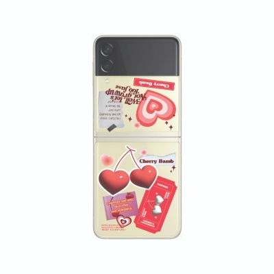 갤럭시 Z플립 3,4,5,6 젤하드 폰케이스 콜라쥬 핑크