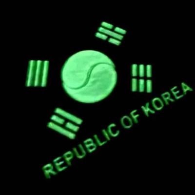태극기와펜 실리콘 야광검정 태극마크 태극기패치 군인패치 군패치(WFNNM6W)
