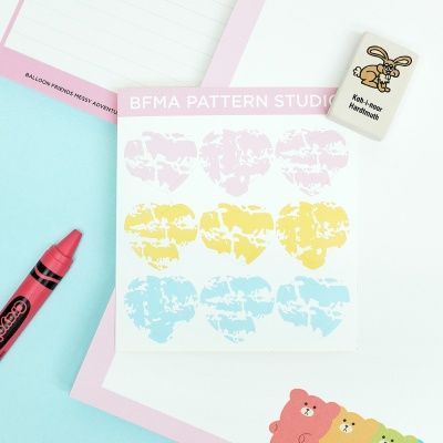 BFMA 마블패턴 하트 스티커 - 핑크