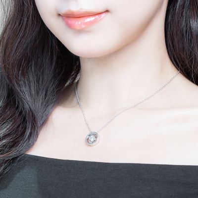 모이사나이트목걸이 다이야1캐럿 925 DS2501(원형)