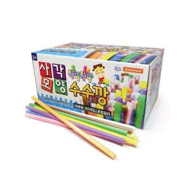 도너랜드 칼라공작 수수깡 사각모양 벌크 300개입