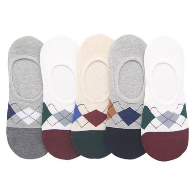 5켤레 페이크삭스 마름모패턴 양말 남성랜덤(WD79687)