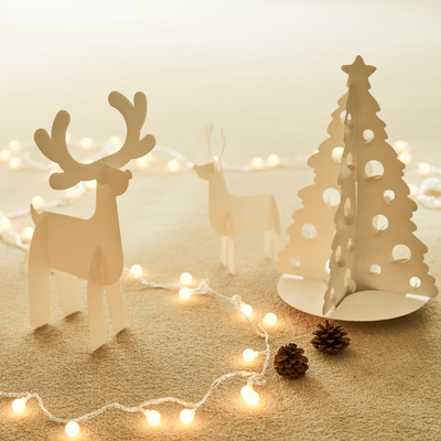 크리스마스 종이 트리 루돌프 세트 연말 선물 소품