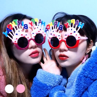 컵케이크 해피벌스데이 생일파티 선글라스 파티소품(WFP9PE3)