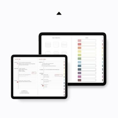 12탭 인덱스노트북 컬러풀스프링 가로형