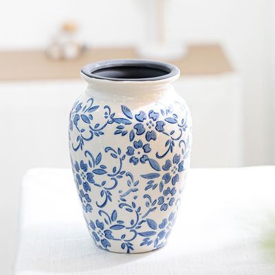 도자기 원형 화병 부티크 11x17.5cm 조화꽃 전용 꽃병