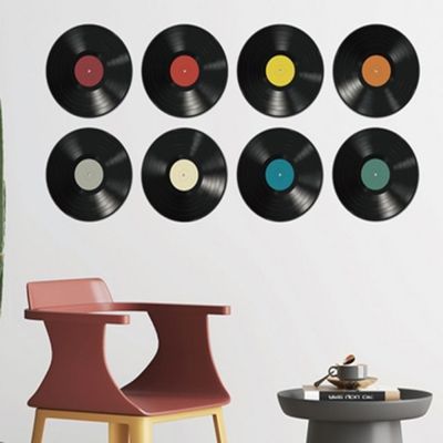 bns 레코드 LP판 복고 올드팝 거실 벽 포인트 시트지(WFLIQP1)