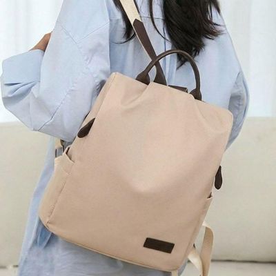 여성 데일리 투톤 백팩 대용량 캐주얼 직장인 출퇴근 학생 가방 여행용 백팩(WFPEZVG)