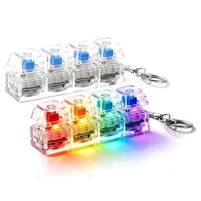 led 키보드 딸깍이 클릭커 키캡 키링  4구 투명 B2331