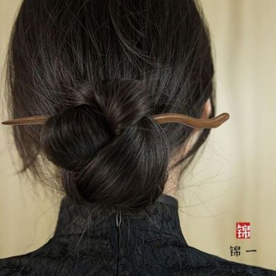 수공예 녹단나무 고급형 비녀 헤어 웨이브 올림 머리 패션 한 젓가락(WFPFC08)