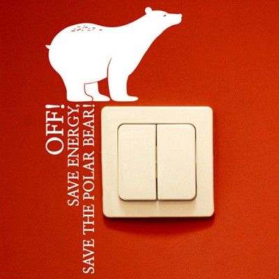 북극곰 (완제품B타입) (멸종동물 스위치스티커) 그래픽스티커 에너지절약 포인트 시트지