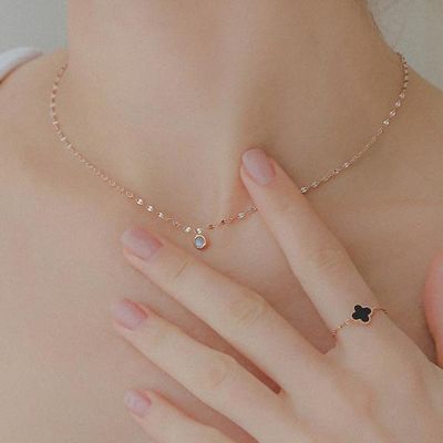 제이로렌 14k 레브라도 원석 로즈골드 목걸이 G0270