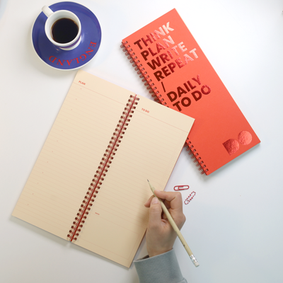 데일리 투두리스트 노트 (세로형, 텐저린 레드)