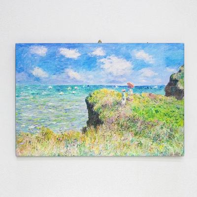 명화액자 모네 푸르빌 절벽 산책 60x40 kisn040
