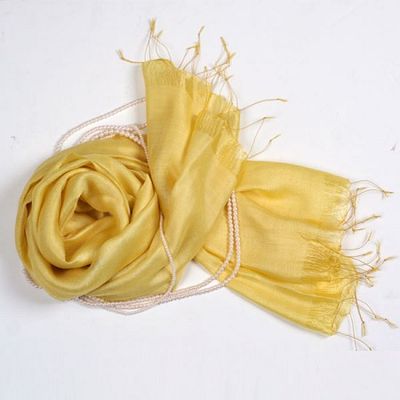 100% silk scarf 0010 yellow