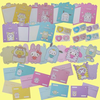 산리오 편지지 봉투 세트 6종 시나모롤 포차코 쿠로미