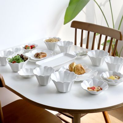 플로렌스 유광 화이트 도자기 4인 식기세트 21p